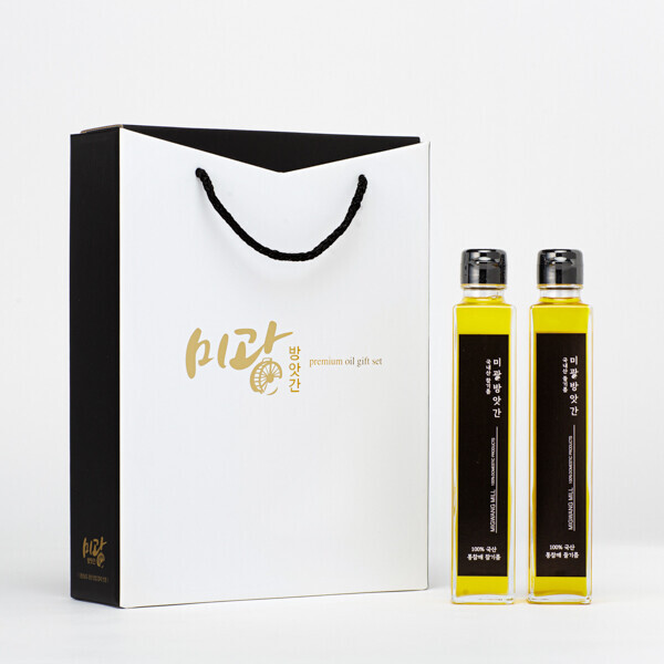 진주드림 쇼핑몰,[미광방앗간] 국산 참기름 들기름 200ml 2구 3구 선물세트