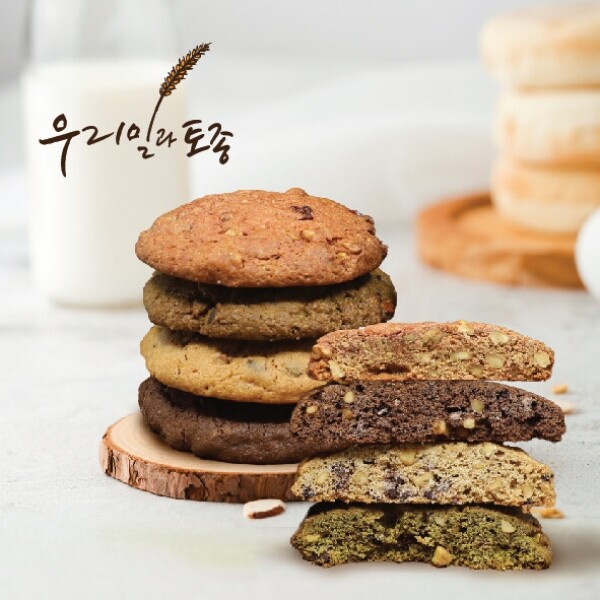 진주드림 쇼핑몰,[농업회사법인 리얼그린팜] 토종 앉은뱅이밀로 만든 고급수제쿠키 4종세트 (1박스/8개)